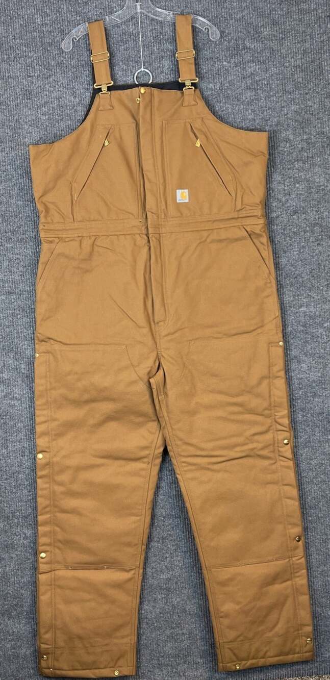 Carhartt Mens Loose Fit Firm Duck Insulated Biberall 4 Extreme Warmth XL Tall